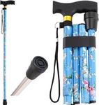 Senior Folding Cane, Hiking Cane, Hiking Cane, Senior Folding Cane, Senior and Adult Folding Cane, Mobility Aid, Men's and Women's Folding Pocket Cane (Blue)