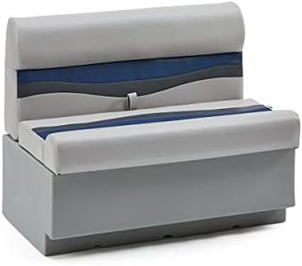 DeckMate 38'' Classic Pontoon Boat Seat Bench - Gray, Blue and Charcoal (KC38-200)