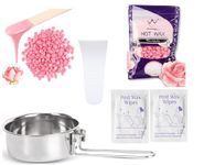 LRHAK Brazilian Beans Wax, Face Wax,Katori Wax for Women (100g) India’s first Brazilian Liposoluble Stripless Wax Pan with Handle & Spatula, Wax Hair Removal for women, Natural Ingredients, For Upper Lips, Chin, Cheeks & Hairline