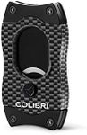 Colibri S-Cut Cigar Cutter - Carbon Fibre Pattern - Classic Straight Cut - Up-to 66 Ring Gauge Cigars - Non-Stick Coating - Spring Loaded Release Mechanism - Includes Nice Gift-Box