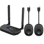 Wireless Hdmi Transmitter and Receiver 4k Kit.(One receiver and two transmitter packages)No need to match，switch at will，164FT/50M VGA Dual Screen Casting Video Audio from PC/Laptop/TikTok to Monitor