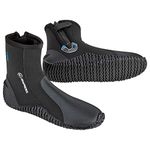 Phantom Aquatics Rapido Boutique Collection Wise 7mm Neoprene Wetsuit Zipper Dive Boot, Great Scuba Diving Snorkeling Surf Boots | Anti-Slip Rubber Sole Booties for Men and Women (Black, 8)