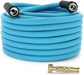 75FT RV Water Hose,5/8” Drinking Water Hose Lead-free, 3/4" Solid Aluminum Fittings-No Leak,Garden hose Extender/Hose Reel Connector with Adjustable Twist Hose Nozzle For RV/Trailer/Camping/Truck