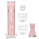 AREYZIN Bikini Trimmer Electric Razors Shaver For Women Bikini Legs Pubic Hair Rechargeable Ladies Bikini Hair Trimmer Removal With Snap-In Ceramic Blades Ip7X Washable Head,Wet And Dry Use,Pink