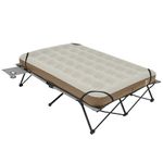 Naturehike 2 Person Camping Cot Bed with Cot Mattress & Side Table, Folding Camping Cots for Adults，Oversized Heavy Duty Sleeping Cots