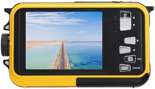 2.7K Underwater Camera, Waterproof Digital Camera Full HD 2.7K 48MP 16X Zoom Under Water Camera 11FT Water Resistant Compact Digital Camera for Snorkeling Diving (Yellow)
