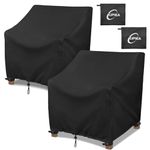 Kipiea 600D Patio Chair Covers Waterproof Winter 2 Pack - Heavy Duty Lawn Outdoor Furniture Chair Covers with Anti UV and No Tears, No Fading (30"W x 37"D x 31"H）