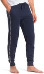 Tommy Hilfiger - Men's Joggers - Repeat Logo Tape Joggers For Men - Drawstring Waistband Elastic - Pockets - Organic Cotton - Navy Blazer - Size S