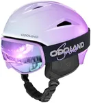 Odoland Snowboard Helmet, Ski Helmet with Ski Goggles for Adults, Durable PC Shell & EPS Foam, Safety Snow Helmets Goggles for Men Women Youth, Gradient Lavender, M