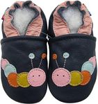 Carozoo Toddler Kids Unisex Slipper Booties (caterpillar dark blue, 2_3 years)