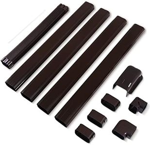 LyPrem Brown 16.5Ft Mini Split Line Set Cover 4" PVC Line Cover Kit for Mini Split and Central Air Conditioner & Heat Pump