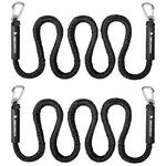 Obcursco Bungee Dock Line, Jet Ski Dock Line with Double 316 Stainless Steel Clips, Boat Snubber Docking Rope for PWC, Boat Accessories for Yamaha Waverunner, Seadoo, Kayak, 2 Pack (Black, 6ft)