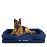 The Dog’s Bed, Orthopaedic Memory Foam Waterproof Dog Bed, XL Blue Denim, Eases Pet Arthritis & Hip Dysplasia Pain, Therapeutic & Supportive, Washable Cover