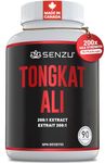 100% Pure Tongkat Ali 60,000mg - 200X Extract Men's Natural Health - Tongkat Ali Root Extract Powder - 90 Veggie Caps - Made in Canada