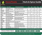 Spice Rack & Herb Organizer Set Magnet - Kitchen Cooking Guide Conversion Chart with Grilling Rubs & BBQ Seasoning Substitutions - Measuring Spoon Barbecue Accessories Gift Idea by Cave Tools