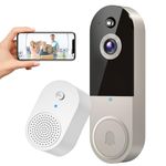 SUNNYJANE 1080P Wireless Video Doorbell Camera with Ring Chime, Smart AI Human Detection, Night Vision, 2-Way Audio, Battery Powered, Cloud Storage, 2.4G WiFi, Indoor Outdoor Surveillance