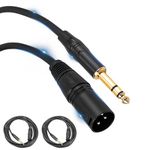 YKUKIZEE 2 Pack 6.35 mm XLR Male to Jack Cable, 3 m Male XLR to 1/4 Jack Balanced Cable, TRS To Male XLR Balanced Cable 9.8 ft for Stereo Microphone Interconnect Cord Patch Lead Audio