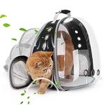 Lollimeow Pet Carrier Backpack, Bubble Backpack Carrier, Cats and Puppies,Airline-Approved, Designed for Travel, Hiking, Walking & Outdoor Use (Black-Expandable)