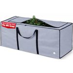 Christmas Village 9ft Christmas Tree Storage Bag - Heavy Duty Extra Large Christmas Tree Bag with Full Length Double Stitched Zip and Carry Handles (Grey, 9ft Xmas Tree Storage Bag)