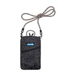 KAVU Essential Case Zip Crossbody Wallet with Rope Strap-Black Topo