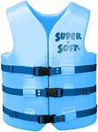 TRC Recreation Super Soft Vinyl Coated Foam USCG Approved Type III PFD Adult Water Safety Life Jacket Swim Vest, Medium, Blue