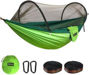Chihee Ultra-Light Travel Camping Hammock Pop-up Net Hammock 660lbs Load Capacity,Breathable,Quick-Drying Parachute Nylon 2 Premium Carabiners,2 Tree Slings Included for Outdoor Backpacking Hiking