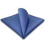 S&W SHLAX&WING Pocket Square for Men White Dots Blue for Suit Large 12.6"