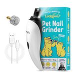 LuckyTail - Dog Nail Grinder - Small & Large Dogs - Silent Operation (30 - 50 dB) - Powerful 2-Speed Motor (8,000 & 10,000 RPM) - LED Light - Rechargeable - Pet Grooming Kit - Dog Nail Trimmers