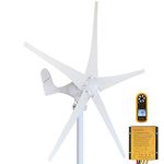 Pikasola 400W 24V Wind Generator Kit with 5 Blades, Wind Generator Kit with Charge Regulator, Wind Power Generator for Marine RV Home Windmill Suit for Wind System