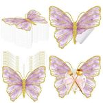 50 Pcs Butterfly Paper Placemats Disposable Butterfly Placemats Butterfly Place Mat for Spring Summer Wedding Birthday Baby Shower Holiday Party Kitchen Dining Table, 13 x 10.8 Inches (Purple)