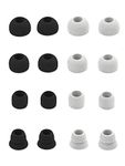 BLLQ Replacement Earpads Eartips Earbuds Eargels for Powerbeats Beats Wireless Stereo Earphones by Dr. Dre, 16PCS 4 Pairs Black & 4 Pairs White Buds Tips for Powerbeats 3,pbbw16