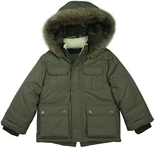 Carter's Boys' Heavyweight Adventure Parka Coat, Olive Gree Camo, 5-6