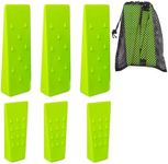 6 Pack Tree Felling Wedges with Spikes for Safe Tree Cutting – 3 Each of 8” and 5.5” Wedges with Storage Bag; 6 Felling Dogs to Guide Trees Stabilize and Safely to Ground for Loggers and Fallers