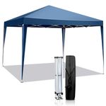 Bonnlo Pop Up Gazebo 3mx3m Easy One Person Setup Instant Outdoor Gazebo Folding Garden Gazebo Party Tent (Blue)