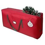 HOLIDAY SPIRIT Christmas Tree Storage Bag, Heavy-Duty 600D Oxford Material with Durable Reinforced Handles & Zipper, Waterproof Dust Protection (Red, Fits a 9FT Tree)