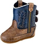 Old West Kids Boots Unisex-Baby Poppets Leather Boots with Velcro Closure