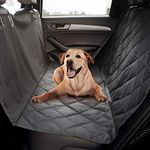 Comfy Fabric Quilted Non-Slip Technology, Waterproof, Hammock Dog Seat Protector for Car -Large (Bla