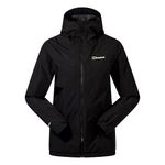 Berghaus Women's Deluge Pro Shell Rain Jacket | Durable | Breathable Coat, Insulated Black, 12