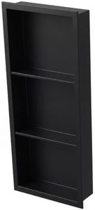 Puyangtego Shower Niche Insert Tile Ready 36"x12" Black Bathroom Recess Storage Niche