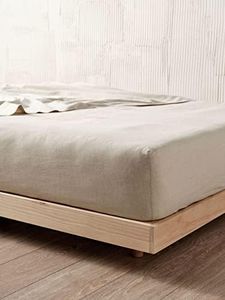 Linen House Nimes Natural Linen Queen Fitted Sheet