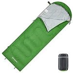 KingCamp Sleeping Bag 3 Season with Hood Compression Sack Single Envelope for Adults/Kids/Teens Lightweight & Water-repellent & Warm for Camping & Outdoors 220 X 75 cm