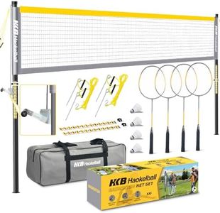 Haokelball Professional Badminton Set for Backyard, Carbon Fiber Racket Set