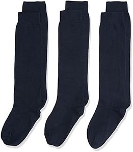 Jefferies Socks Big Girls' School Uniform Knee High (Pack of 3), Navy, Large