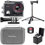 AKASO EK7000 Pro Action Camera Selfie Stick Bundle - Includes 4K30FPS EK7000 Pro Underwater Camera, Selfie Stick, 2 Batteries, Carrying Case, and Accessory Kits