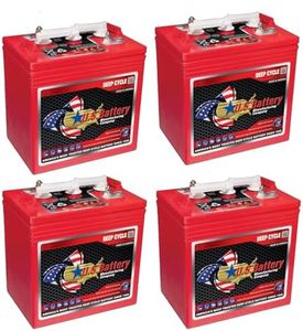 (Set of 4) US Battery US145 6 Volt 251 Ah Deep Cycle Golf Cart, Solar, Marine, RV & Industrial Use Battery | Replaces T-145 T145