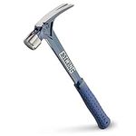 Estwing Ultra Series Hammer - Rip Claw Framer with Milled Face & Shock Reduction Grip - E6-15SM, 425g (15oz), Blue