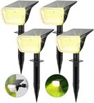 Linkind Solar Lights Outdoor 60 LEDs Solar Lights for Outside Solar Spot Lights 30% Conversion Rate Solar Landscape Lights Waterproof IP67 for Garden Yard Pathway, 4 Pack Warm White