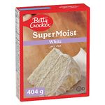 Betty Crocker - CAKE MIX - Super Moist White Flavour, 404 Grams Package of Cake Mix, Baking Mix, Tastes Like Homemade, Easy To Bake