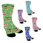 Byxhuc Custom Socks for Women, Men, Girls, and Boys for Valentine's Day Mother's Day Father's Day Christmas Halloween, A22-cat Bone, Medium