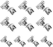 Cabinet Hardware Cabinet Hinges (10-Pack with 30 Screws) Kitchen and Bathroom Soft Close w/Built-in Damper 3-Way Adjustability 1/2 inch Overlay | Stainless-Steel Metal Finish w/Screws